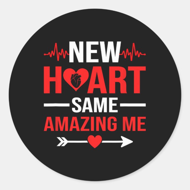 Adesivo New Heart Same Amazing Me Heart Transplant Survivo (Frente)