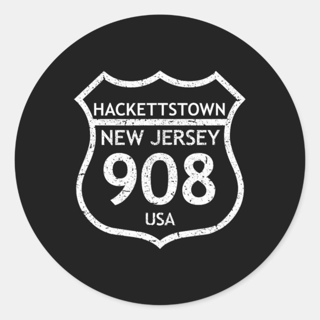 Adesivo New Jersey Area Code 908 Hackettstown, Nj Home Sta (Frente)