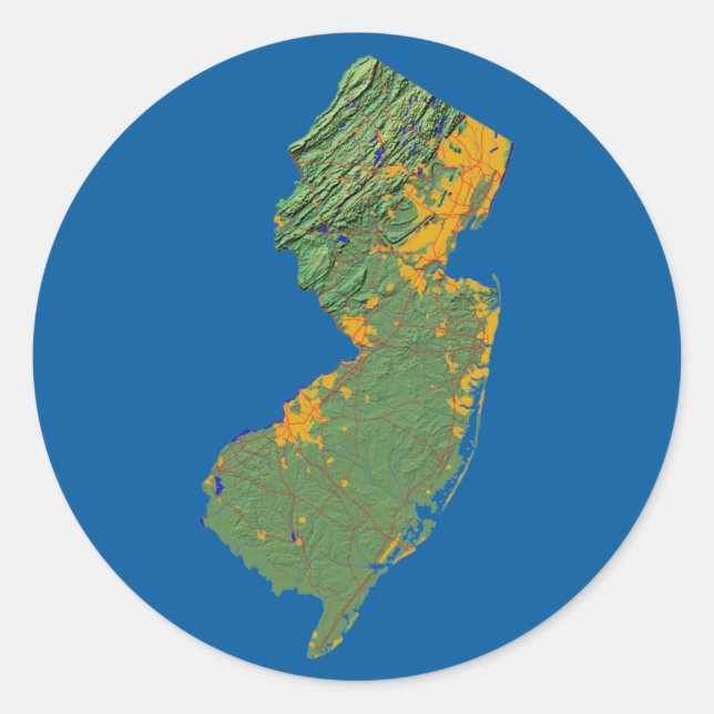 Adesivo New Jersey Map Sticker (Frente)