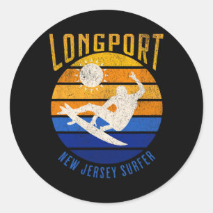 Adesivo New Jersey Surfer Longport Nj Surfing Beaches Beac