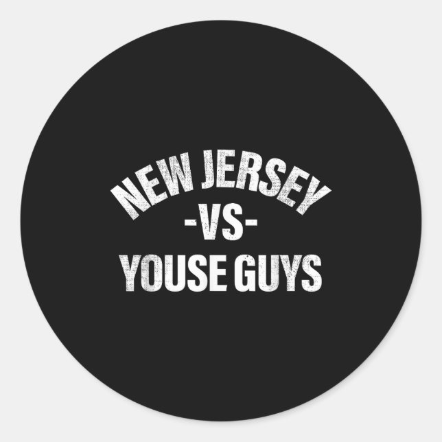 Adesivo New Jersey Vs Youse Guys Funny Jersey Slang Boys G (Frente)
