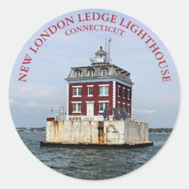 Adesivo New London Ledge Lighthouder, CT Round Sticker