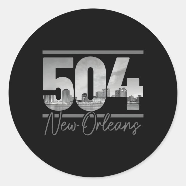 Adesivo New Orleans 504 Area Code Skyline Louisiana (Frente)