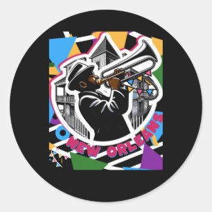 Adesivo New Orleans Mardi Gras Trombone Sticker
