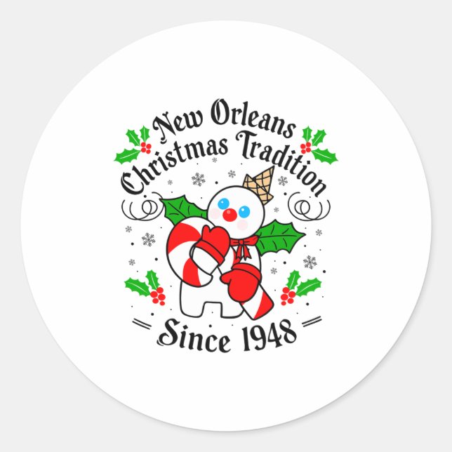 Adesivo New Orleans Mr Bingle Christmas Tradition Snowman  (Frente)