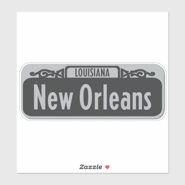 Adesivo New Orleans, Sinal Sticker da Rua Louisiana (Folha)