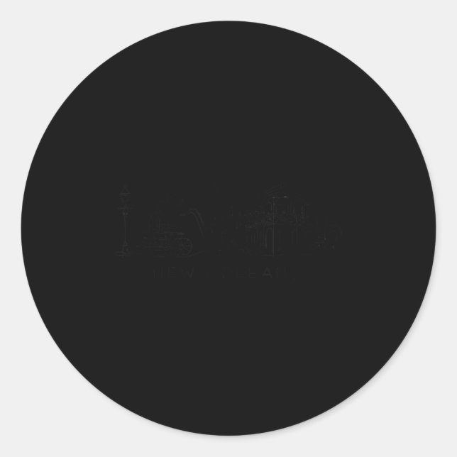 Adesivo New Orleans Skyline Line Art Minimalist Design  (Frente)