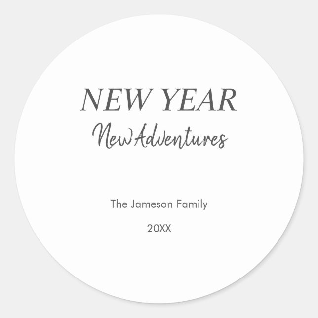 Adesivo New Year New Adventures | White Holiday (Frente)