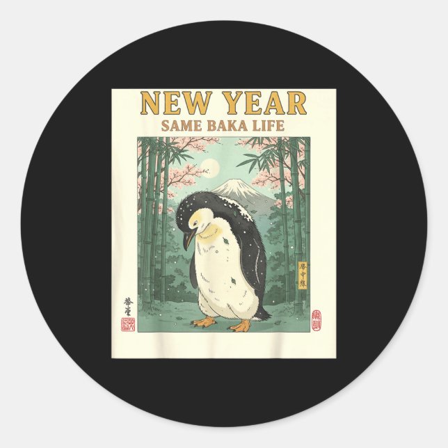 Adesivo New Year Same Baka Life Penguin New Year 2026 Reso (Frente)