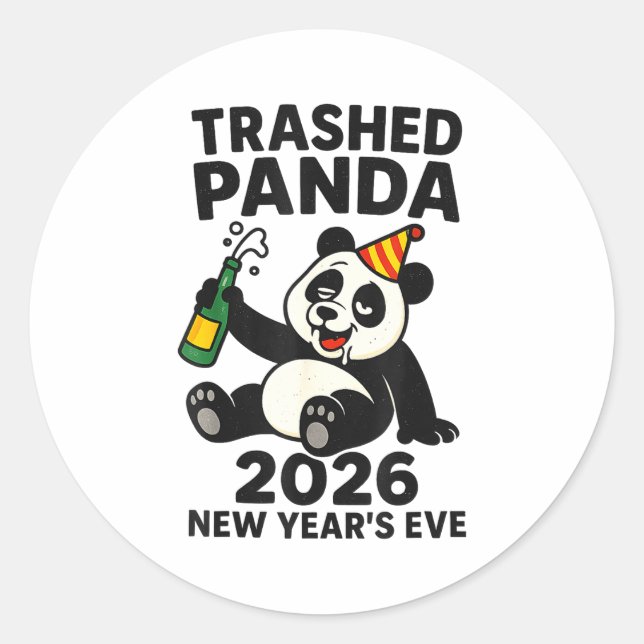 Adesivo New Years Eve 2026 Trashed Panda Premium  (Frente)