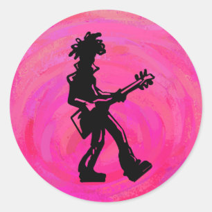 Adesivo New York Boogie Nights Guitar Hot Pink