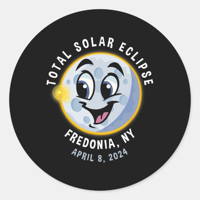 Adesivo New York Cute Solar Eclipse Abril 8 2024 Moon Kids (Frente)