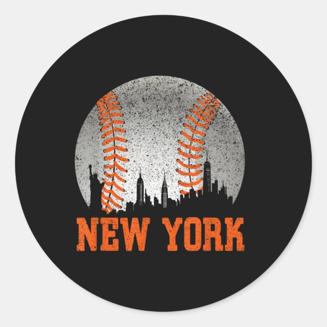 Adesivo New York Ny Skyline Baseball Reuniu-Se Em Gameday (Frente)