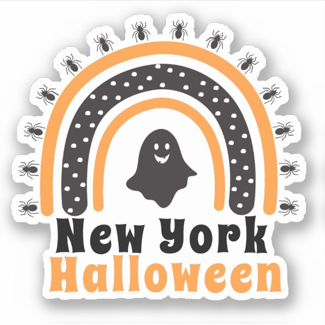 Adesivo New York Rainbow Halloween Sticker (Frente)