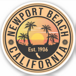 Adesivo Newport Beach California Vintage Souvenirs