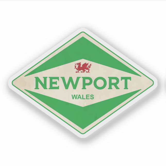 Adesivo Newport Wales Vintage (Frente)