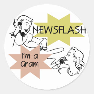 Adesivo Newsflash eu sou t-shirt e presentes de um grama