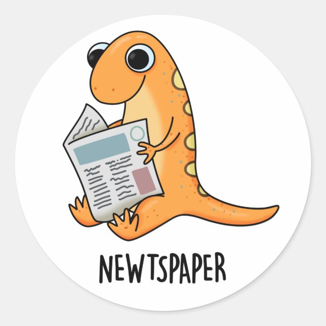 Adesivo Newspaper Funny Newt Pun (Frente)