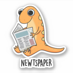 Adesivo Newspaper Funny Newt Pun