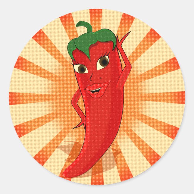 Adesivo Newsprint Halftones Red Pepper Diva (Frente)