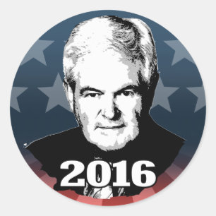 ADESIVO NEWT GINGRICH 2016 CANDIDATO