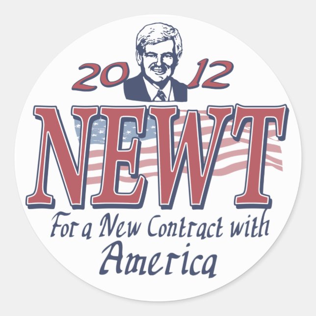 Adesivo Newt Gingrich para o presidente Gear 2012 (Frente)