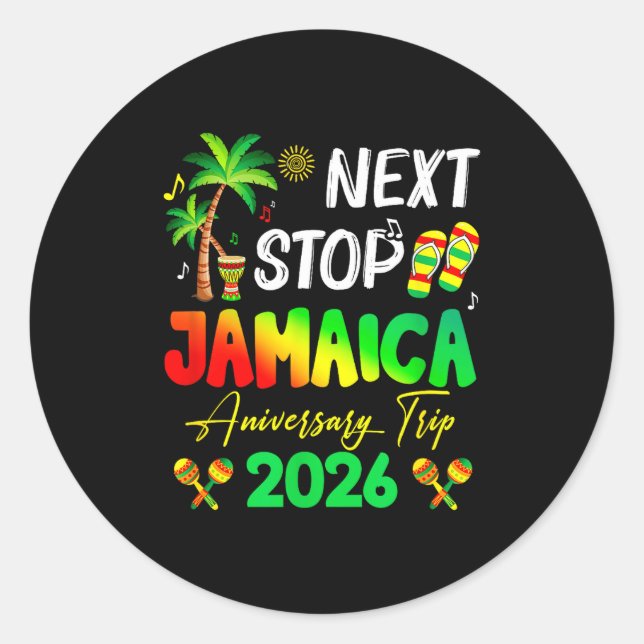 Adesivo Next Stop Jamaica 2026 Couples Anniversary Family  (Frente)