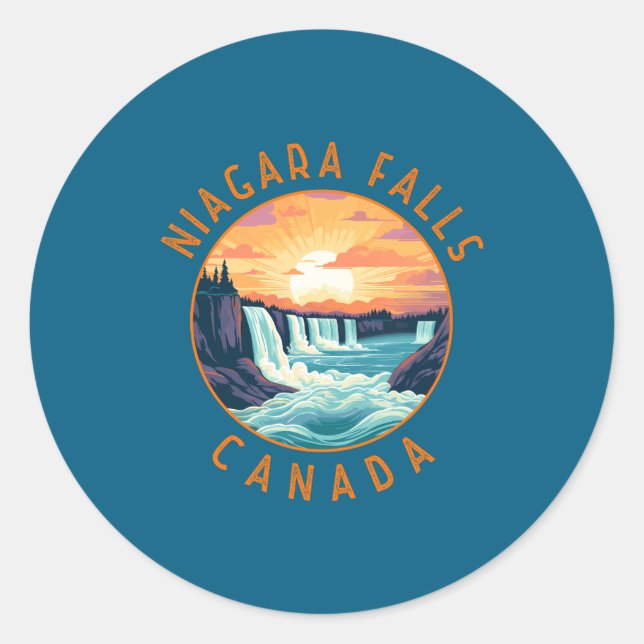 Adesivo Niagara Falls Canada Retro Distressed Circle _1  (Frente)
