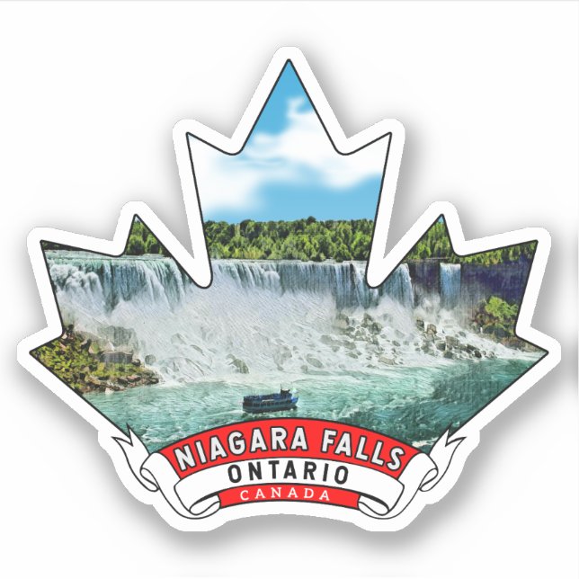 Adesivo Niagara Falls, Ontario Canada Maple Leaf (Frente)