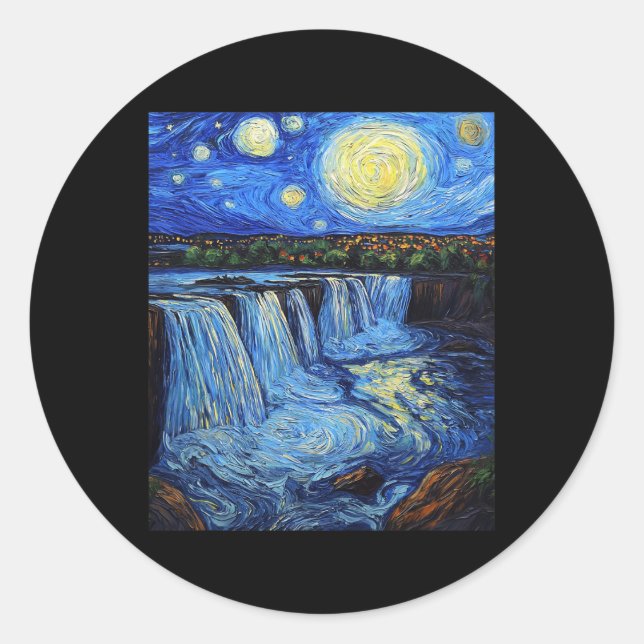 Adesivo Niagara Falls - Van Gogh Style - Starry Night  (Frente)