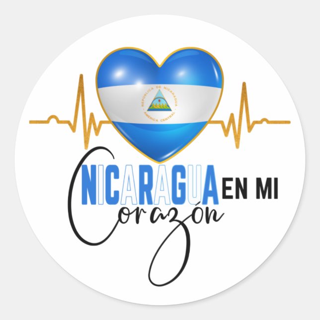 Adesivo Nicarágua En mi Corazon Pride Nicarágua (Frente)