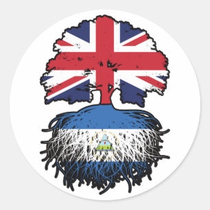 Adesivo Nicarágua, Nicarágua, Bandeira das Raízes das Árvo