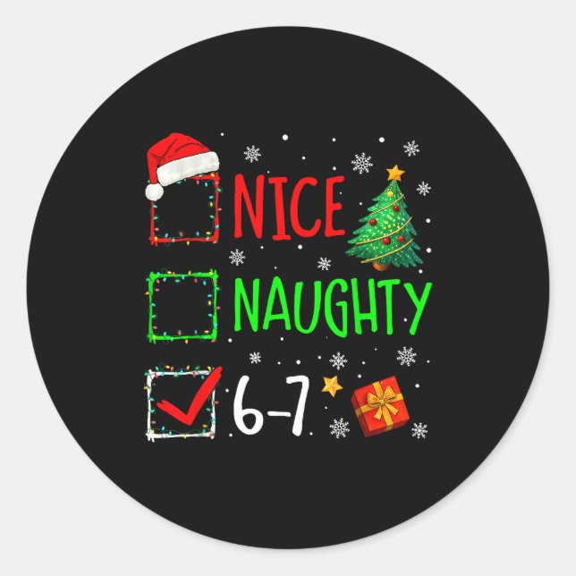 Adesivo Nice Naughty 67 Christmas Costume 67 Meme Men Wome (Frente)