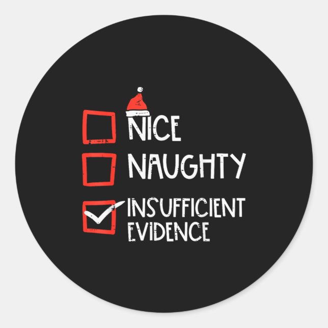 Adesivo Nice Naughty Insufficient Evidence Christmas Fun X (Frente)