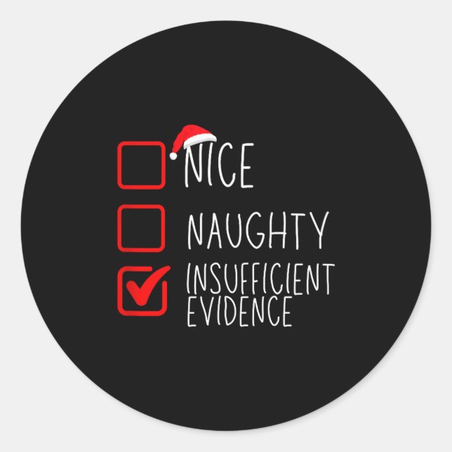 Adesivo Nice Naughty Insufficient Evidence Christmas Santa (Frente)