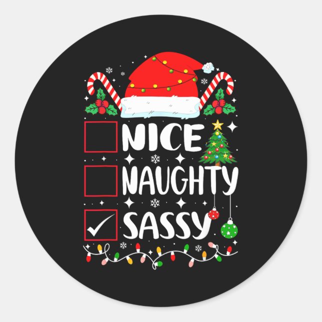 Adesivo Nice Naughty Sy Christmas List  (Frente)