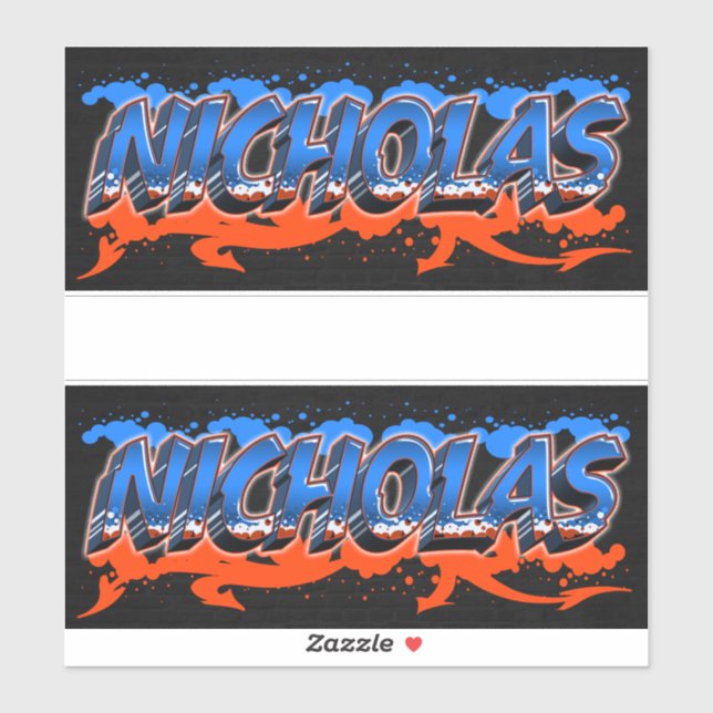Adesivo Nicholas Vorname Name Graffiti Aufkleber Sticker (Folha)