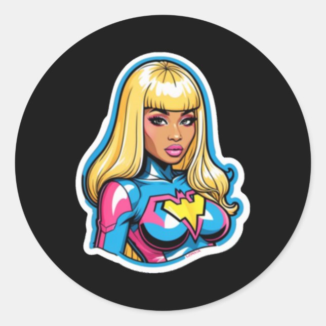 Adesivo Nicki Minaj Superherói Sticker (Frente)