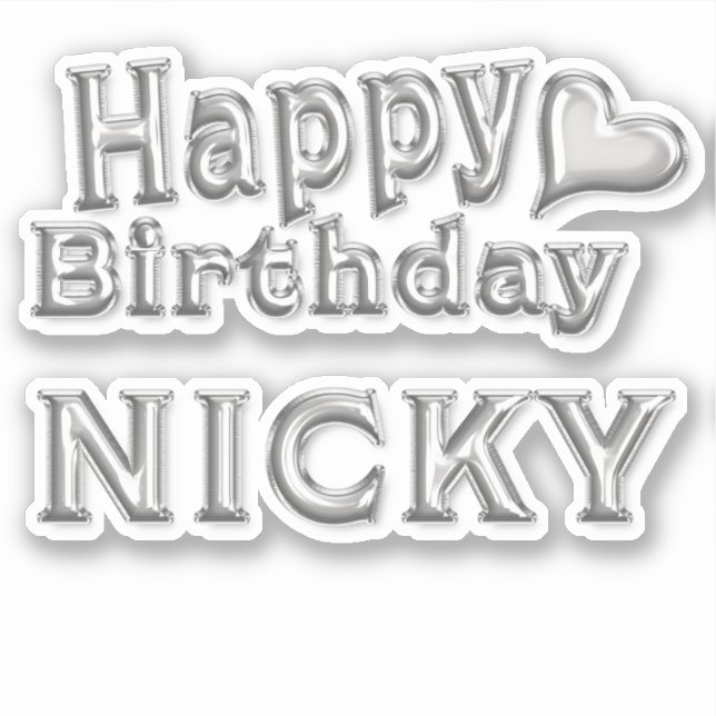 Adesivo Nicky Happy Birthday silver Aufkleber Sticker (Frente)