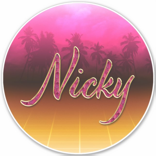 Adesivo Nicky Vorname Name golden pink Aufkleber Sticker (Frente)