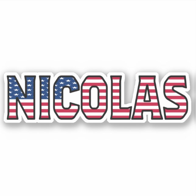 Adesivo Nicolas Name Vorname USA Sticker Stickerset (Frente)
