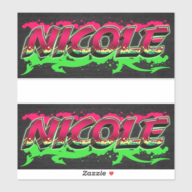Adesivo Nicole Vorname Name Graffiti Aufkleber Sticker (Folha)