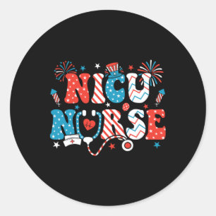 Adesivo Nicu Enfermeira 4 de julho Bandeira Americana Nic