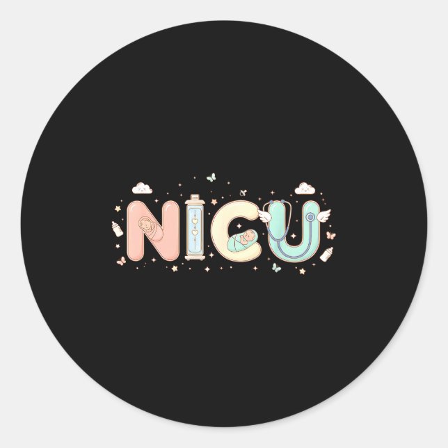 Adesivo Nicu Nurse Valentine's Day Heart Stethoscope Scrub (Frente)