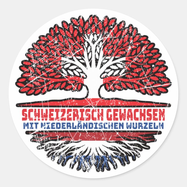 Adesivo Niederlande Niederländisch Schweizer Schweiz Baum (Frente)
