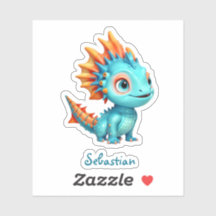 Niedlicher Alien-Drache, türkis -