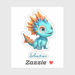 Adesivo Niedlicher Alien-Drache, türkis -