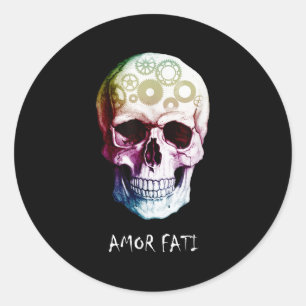 Adesivo Nietzsche Stoic Cote Skull Amor Fati