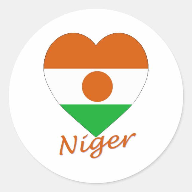 Adesivo Niger Flag Heart (Frente)