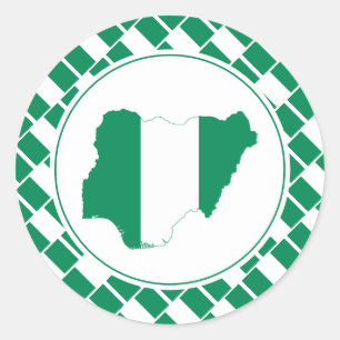 Adesivo NIGÉRIA FLAG Map Nigeriano Na moda Patriótico